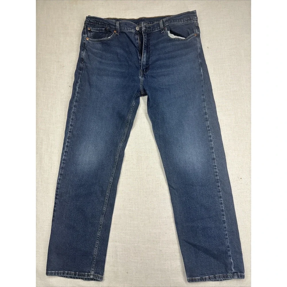 Levi's‎ 505 Jeans Mens 38x32 Blue Medium Wash Denim Regular Fit Stretch Straight